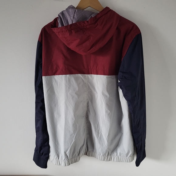 🌟Host Pick🌟 Men's Large Windbreaker in Burgundy Navy and Grey Burton Menswear - Picture 3 of 7